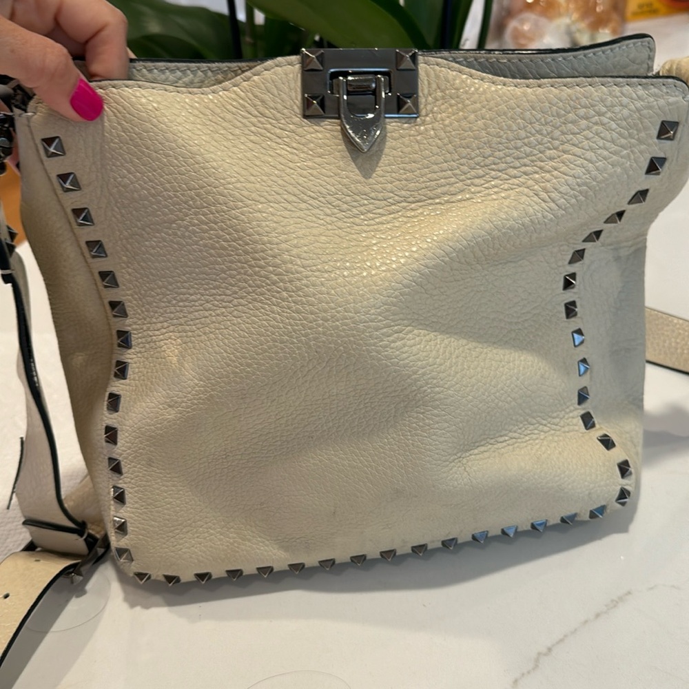 Valentino rockstud medium size hobo crossbody bag.